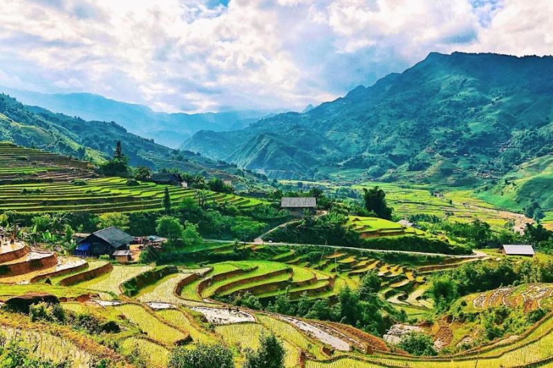 Sapa is peaceful with rolling hills and terraced fields