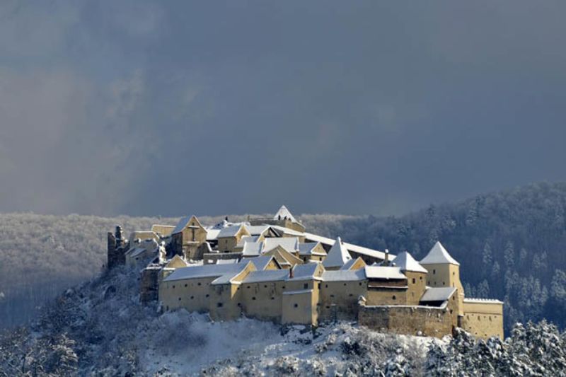 Rasnov Castle stands tall with unique architecture