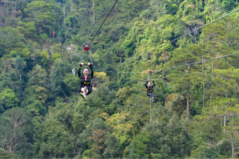 Zip-lining is a game that brings many challenges to visitors