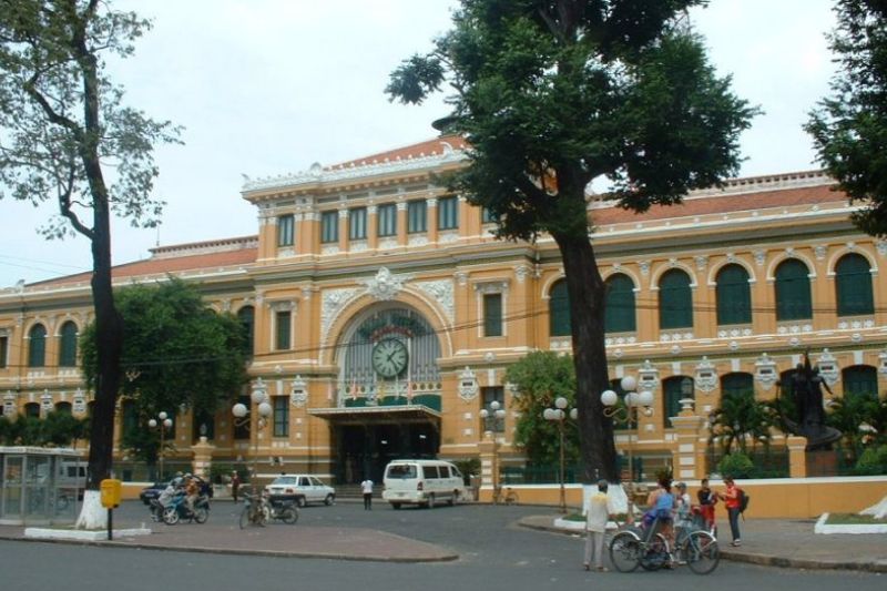 Saigon Central Post Office is the largest post office in Vietnam, with Western architectural style combined with Eastern decorative features