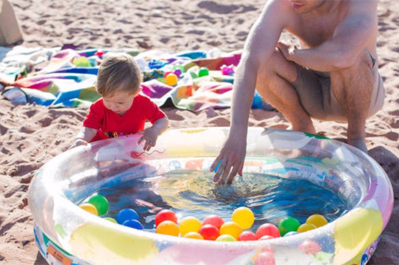 Families with small children should bring a small inflatable swimming pool for them to swim in